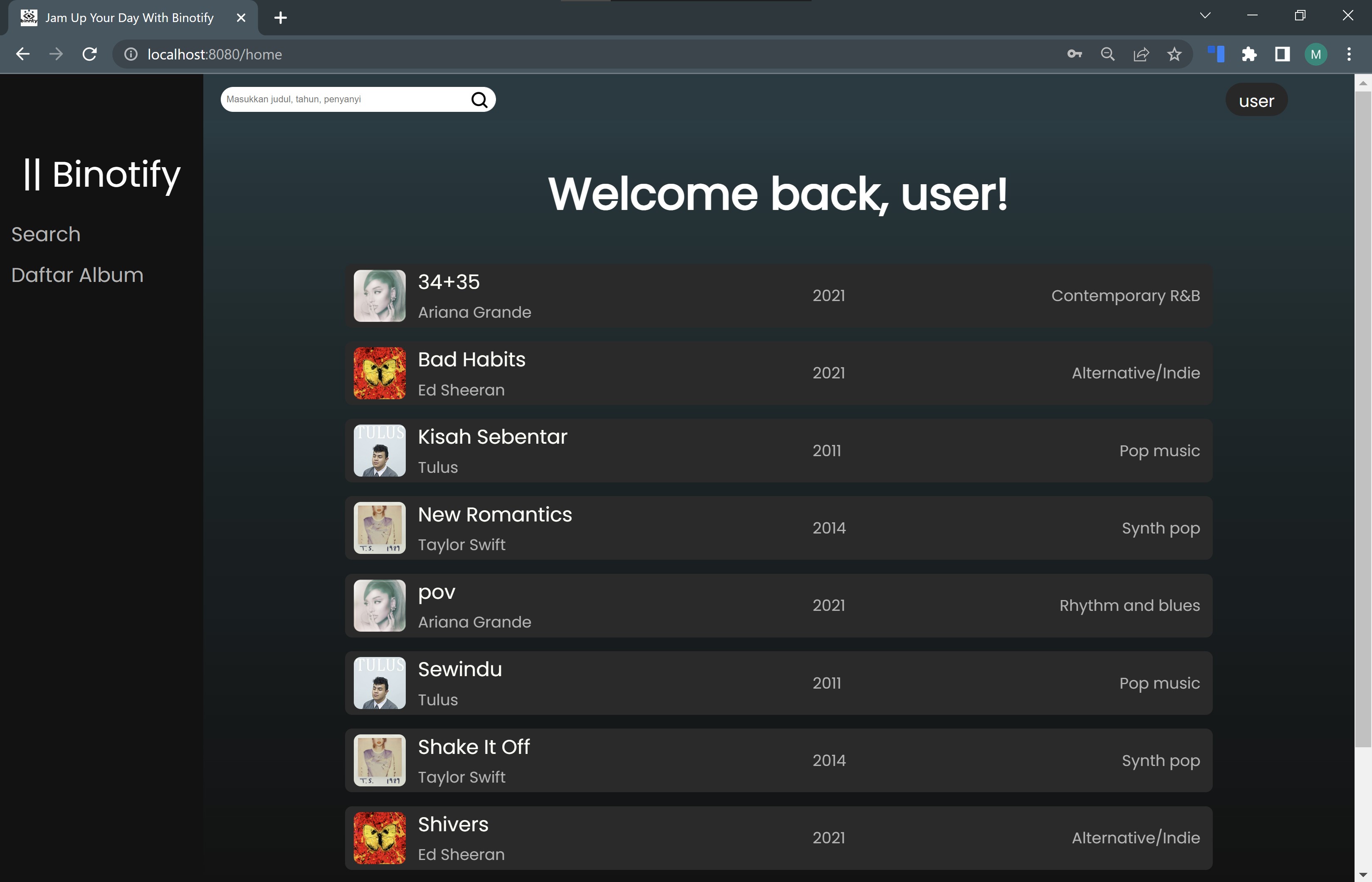 Binotify App